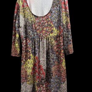 Colorful Patterned Midi Dress